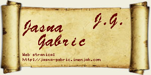 Jasna Gabrić vizit kartica